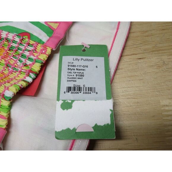 Womens Lilly Pulitzer Cael Top Poplin Tube Top 4 Multi-Color Floral Size 6 - Picture 7 of 7